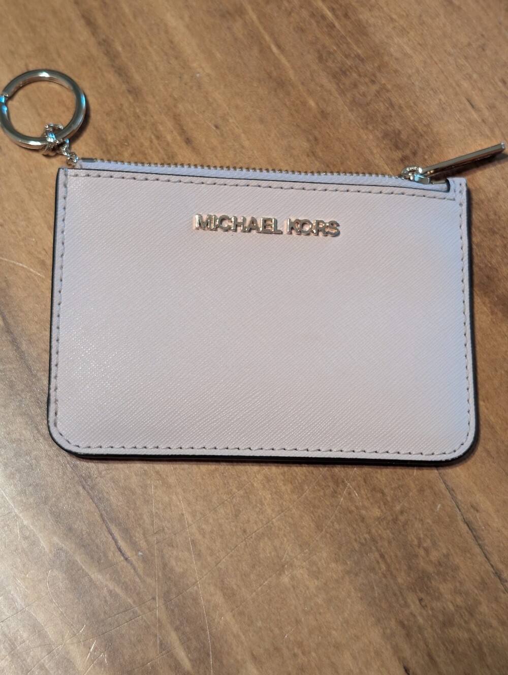 Michael Kors Light Pink Zip Card Holder Key Ring